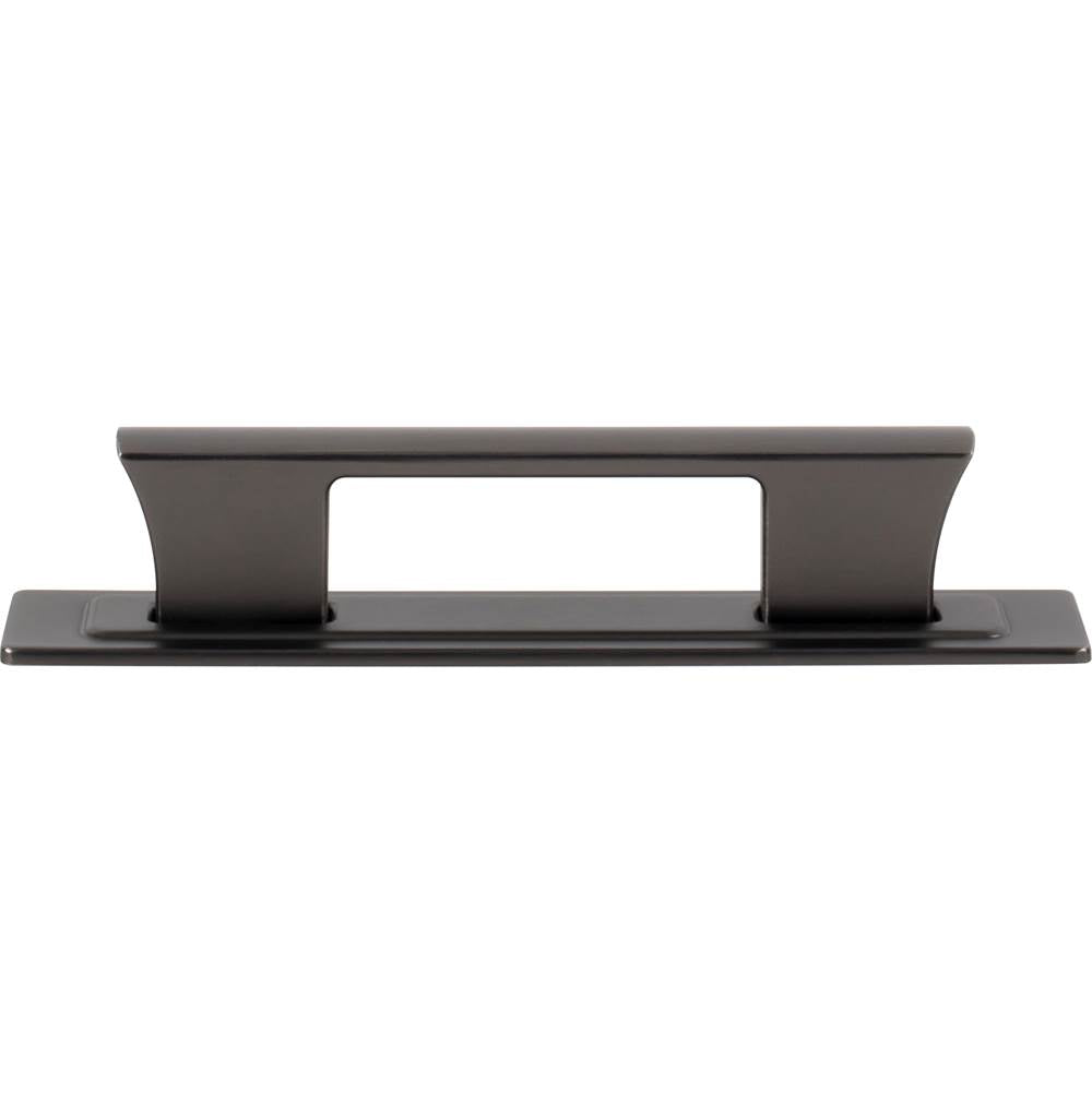Atlas - Zander Pull and Backplate 3 3/4 Inch (c-c) Slate - Slate