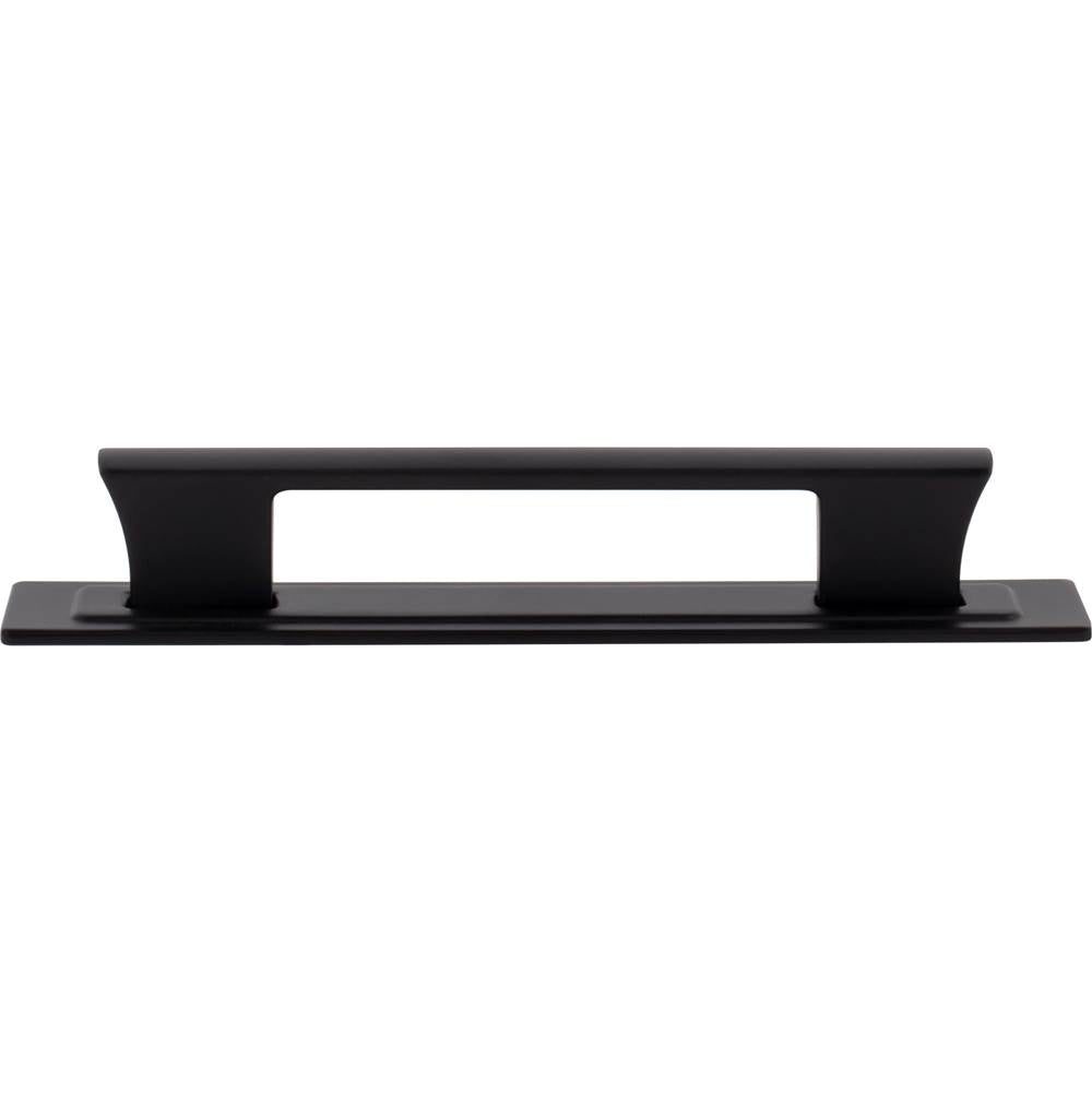 Atlas - Zander Pull and Backplate 5 1/16 Inch (c-c) Matte Black - Matte Black
