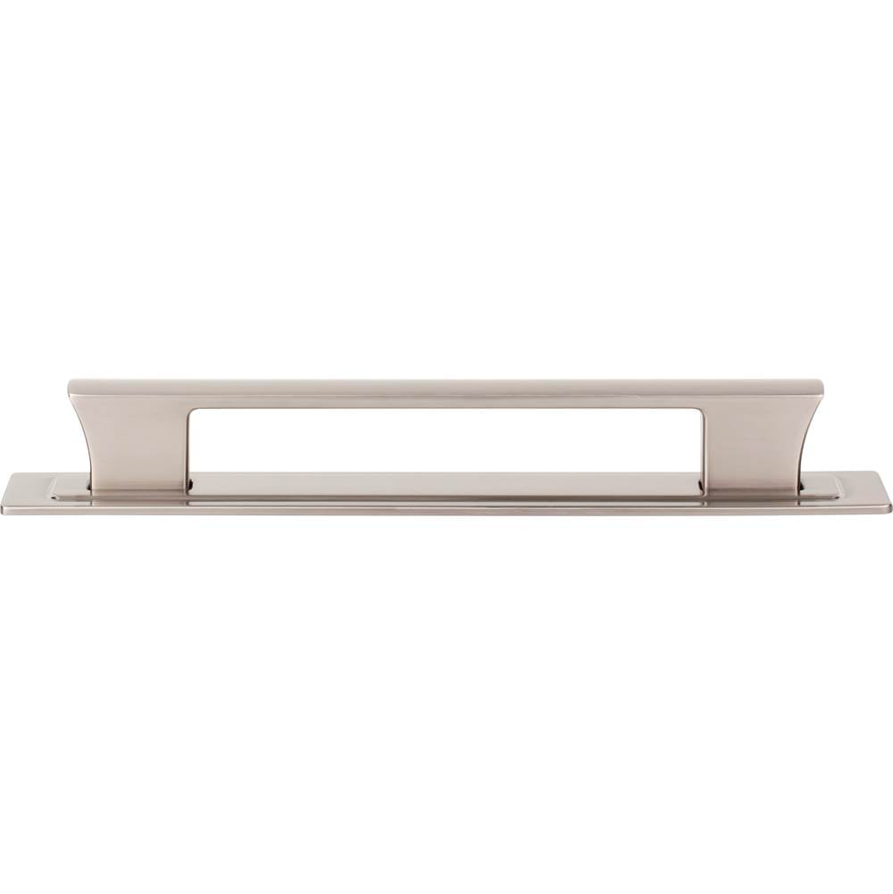 Atlas - Zander Pull and Backplate 6 5/16 Inch (c-c) Brushed Nickel - Brushed Nickel