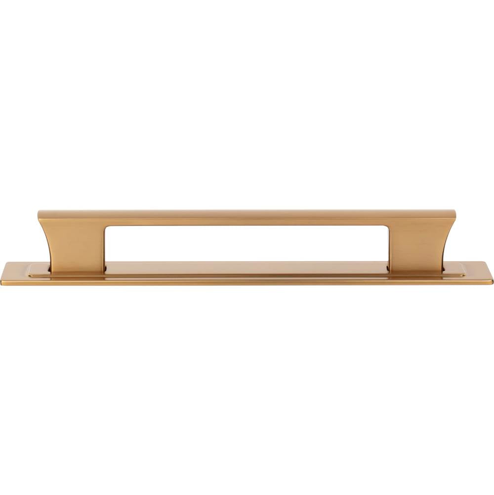 Atlas - Zander Pull and Backplate 6 5/16 Inch (c-c) Warm Brass - Warm Brass
