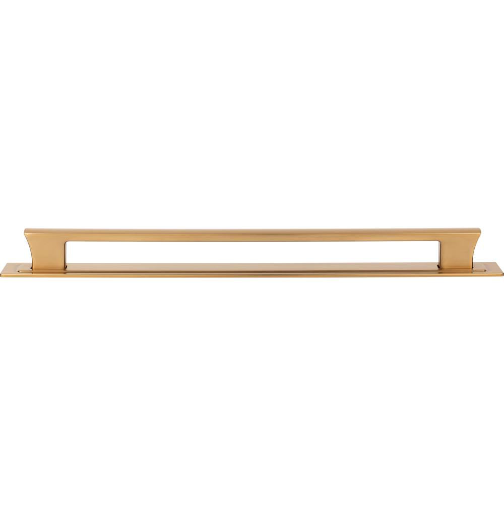 Atlas - Zander Pull and Backplate 12 Inch (c-c) Warm Brass - Warm Brass