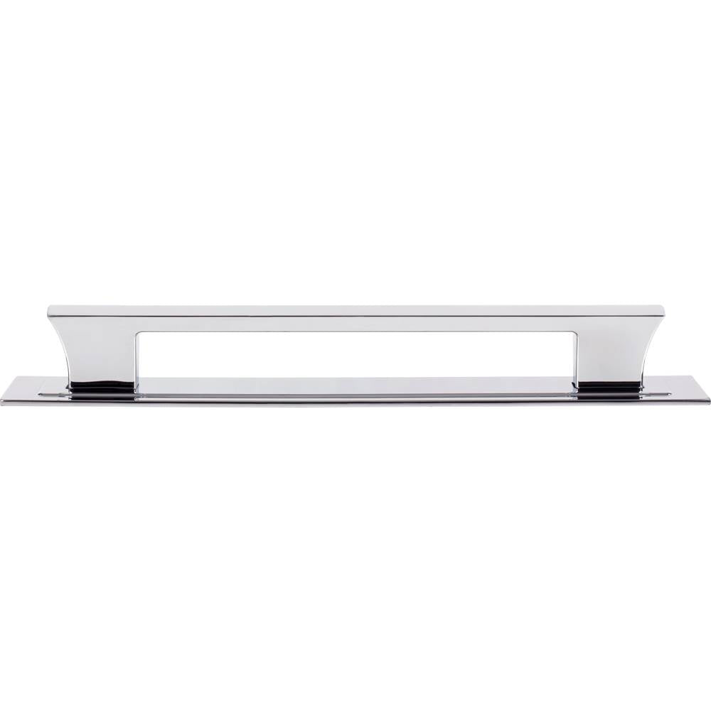 Atlas - Zander App Pull and Backplate 12 Inch (c-c) Polished Chrome - Polished Chrome