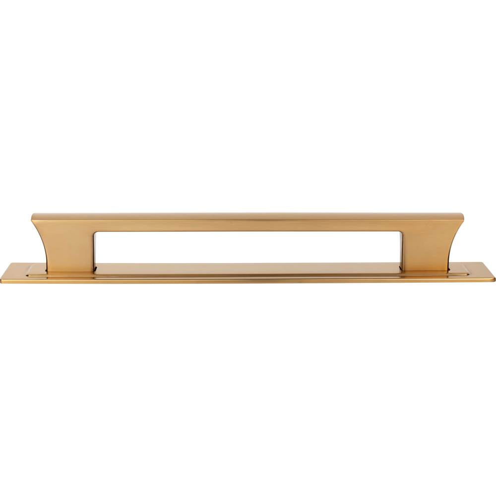 Atlas - Zander App Pull and Backplate 12 Inch (c-c) Warm Brass - Warm Brass