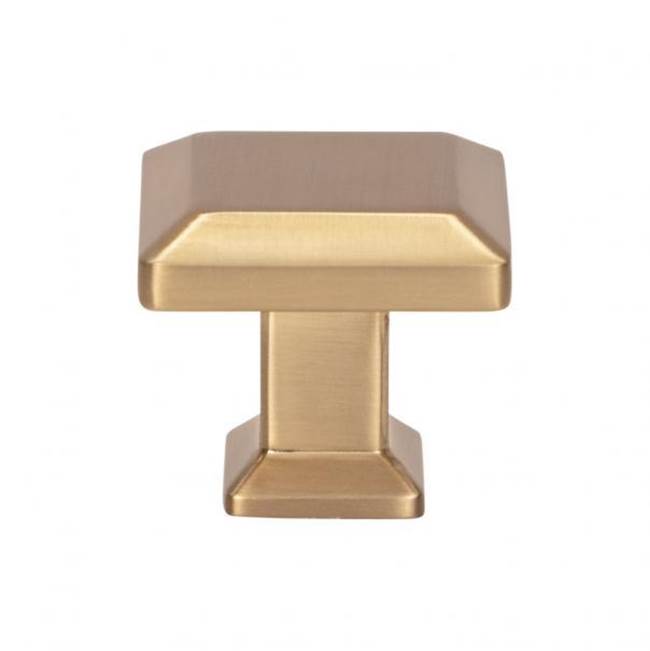 Atlas - Sweetbriar Lane Square Knob 1 1/4 Inch Warm Brass - Warm Brass