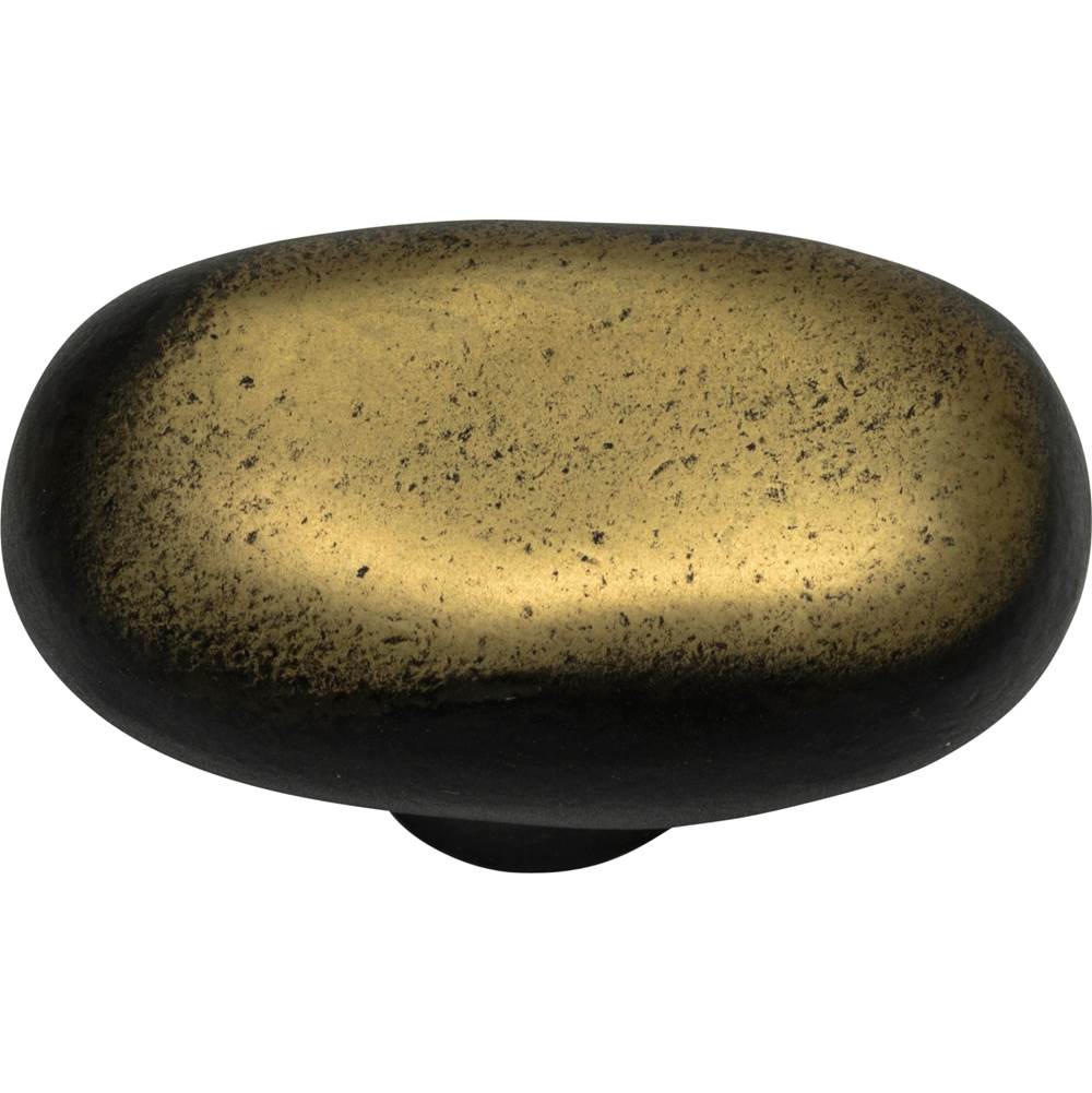 Distressed Oval Knob 1 11/16 Inch Antique Bronze
