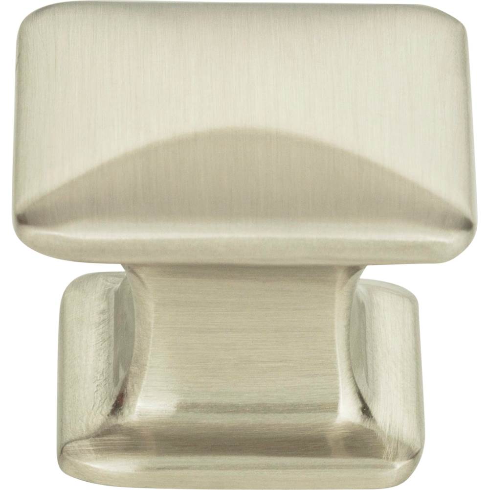 Atlas - Alcott Square Knob 1 1/4 Inch Brushed Nickel - Brushed Nickel