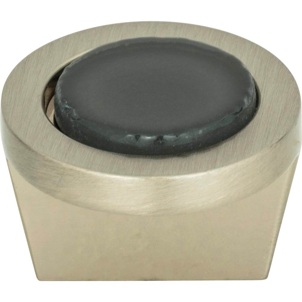 Spa Black Round Knob 1 1/4 Inch Brushed Nickel