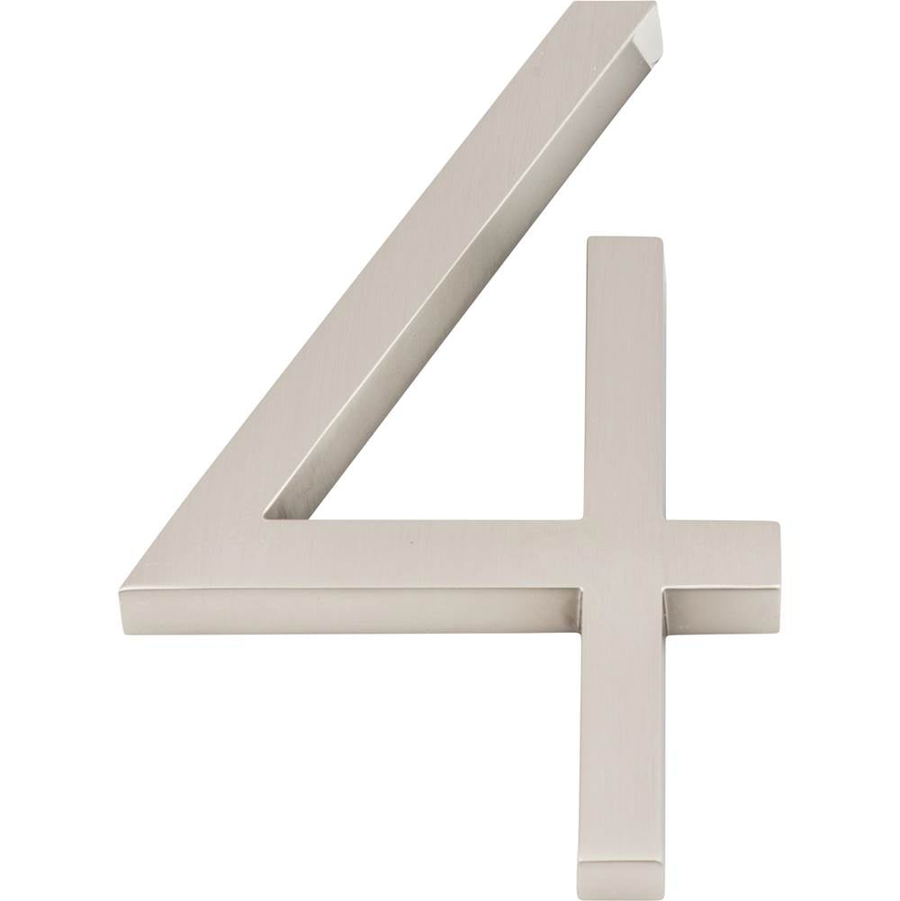 Atlas - Modern Avalon No.4 6 Inch Brushed Nickel - Brushed Nickel