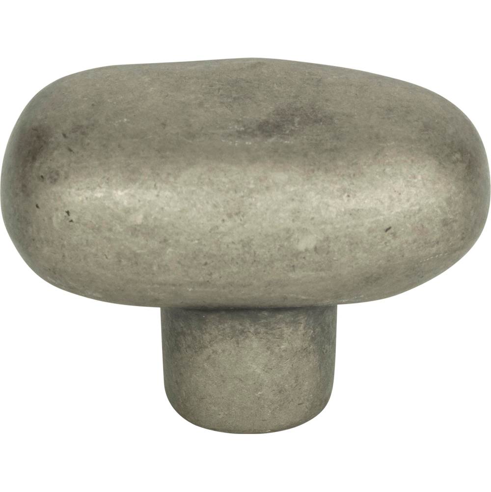 Atlas - Distressed Oval Knob 1 11/16 Inch Pewter - Pewter