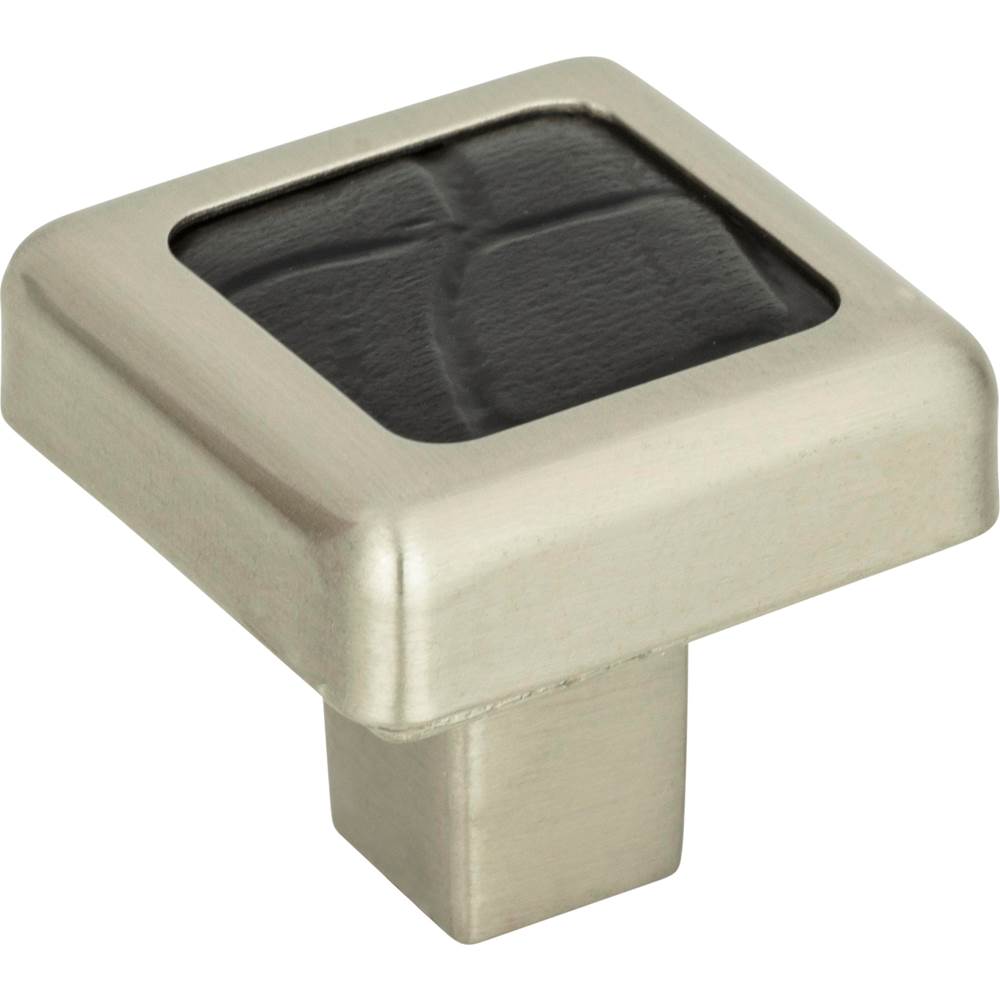 Paradigm Square Knob 1 1/4 Inch CH and Black Leather