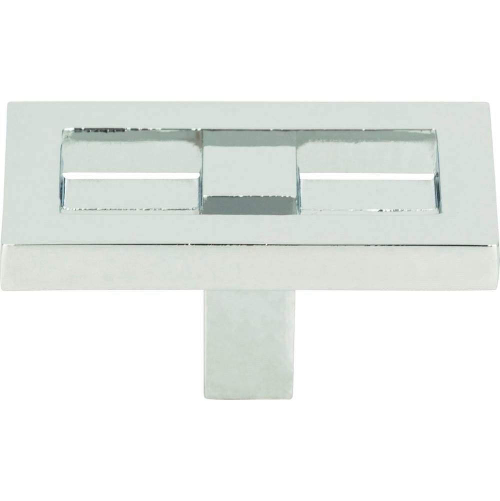 Atlas - Nobu Rectangle Knob 1 3/4 Inch Polished Chrome - Polished Chrome