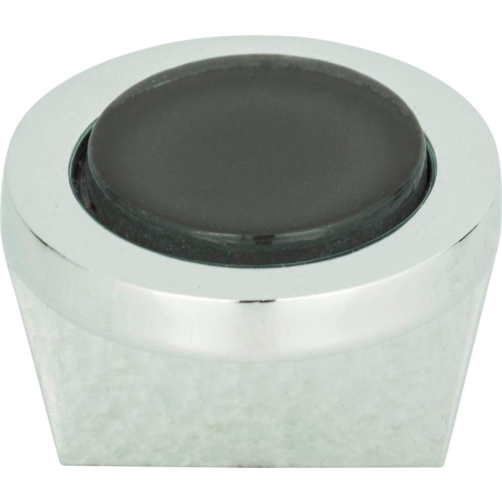 Spa Black Round Knob 1 1/4 Inch Brushed Nickel