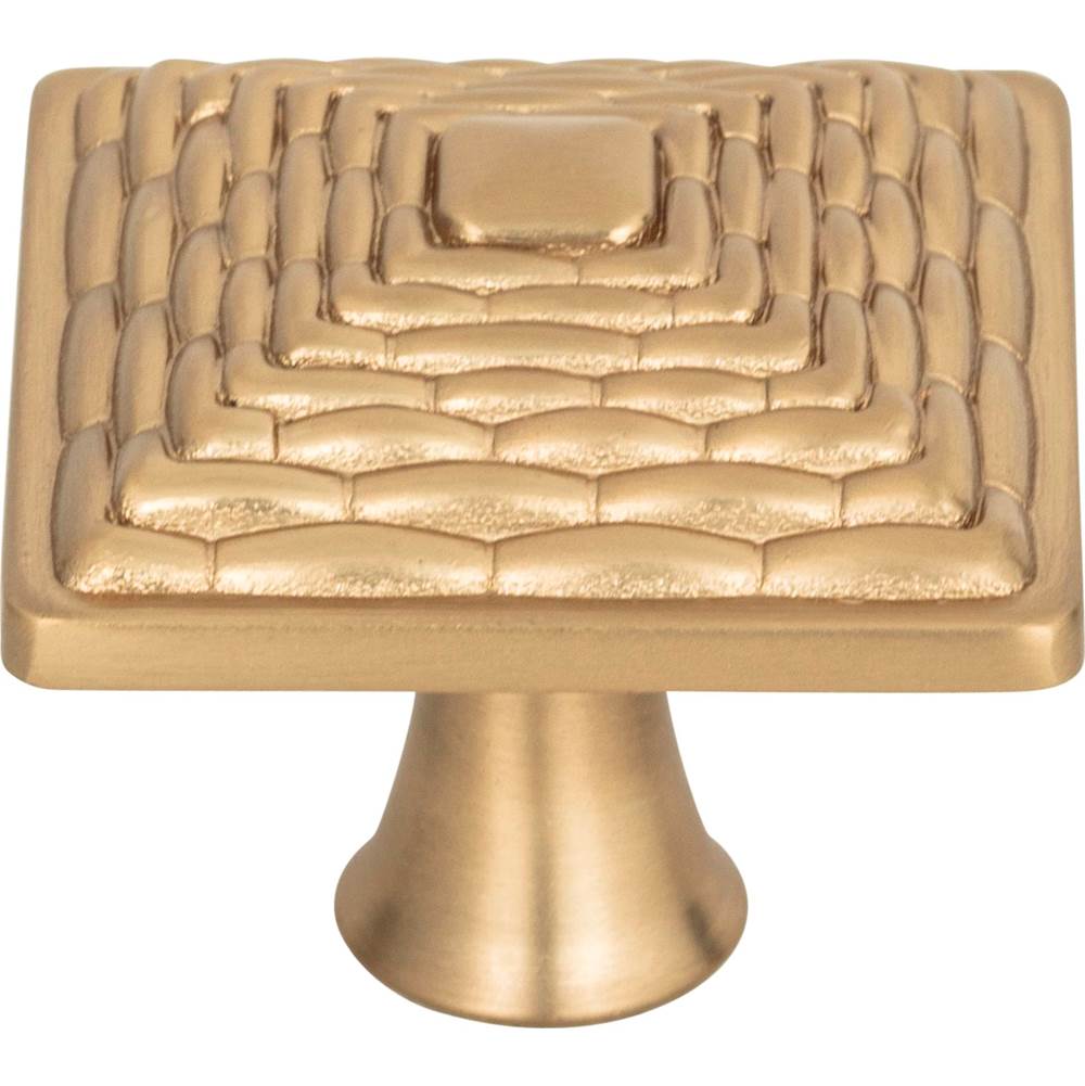 Atlas - Mandalay Square Knob 1 1/4 Inch Champagne - Champagne