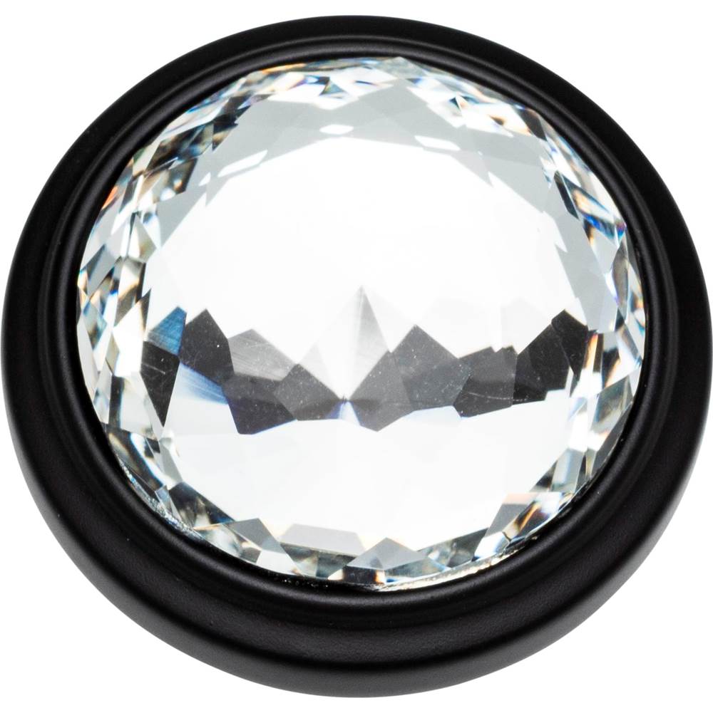 Legacy Crystal Round Knob 1 5/16 Inch Matte Black
