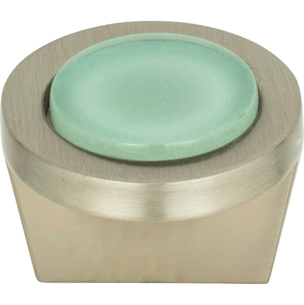 Spa Green Round Knob 1 1/4 Inch Brushed Nickel