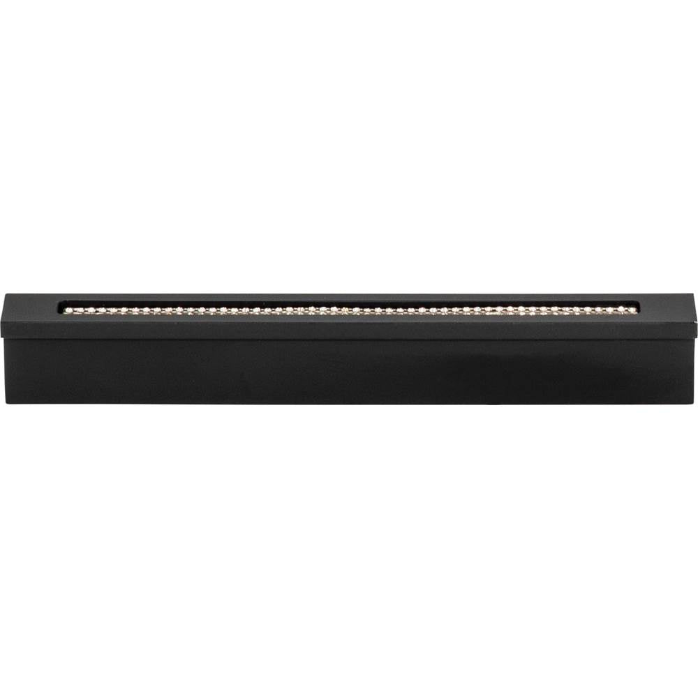 Atlas - Crystal Bar Inset Thin Pull 3 3/4 Inch (c-c) Matte Black - Matte Black
