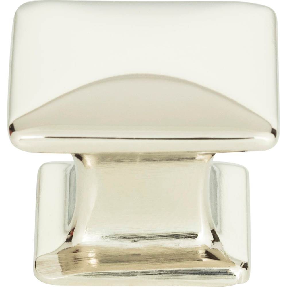 Atlas - Alcott Square Knob 1 1/4 Inch Polished Nickel - Polished Nickel