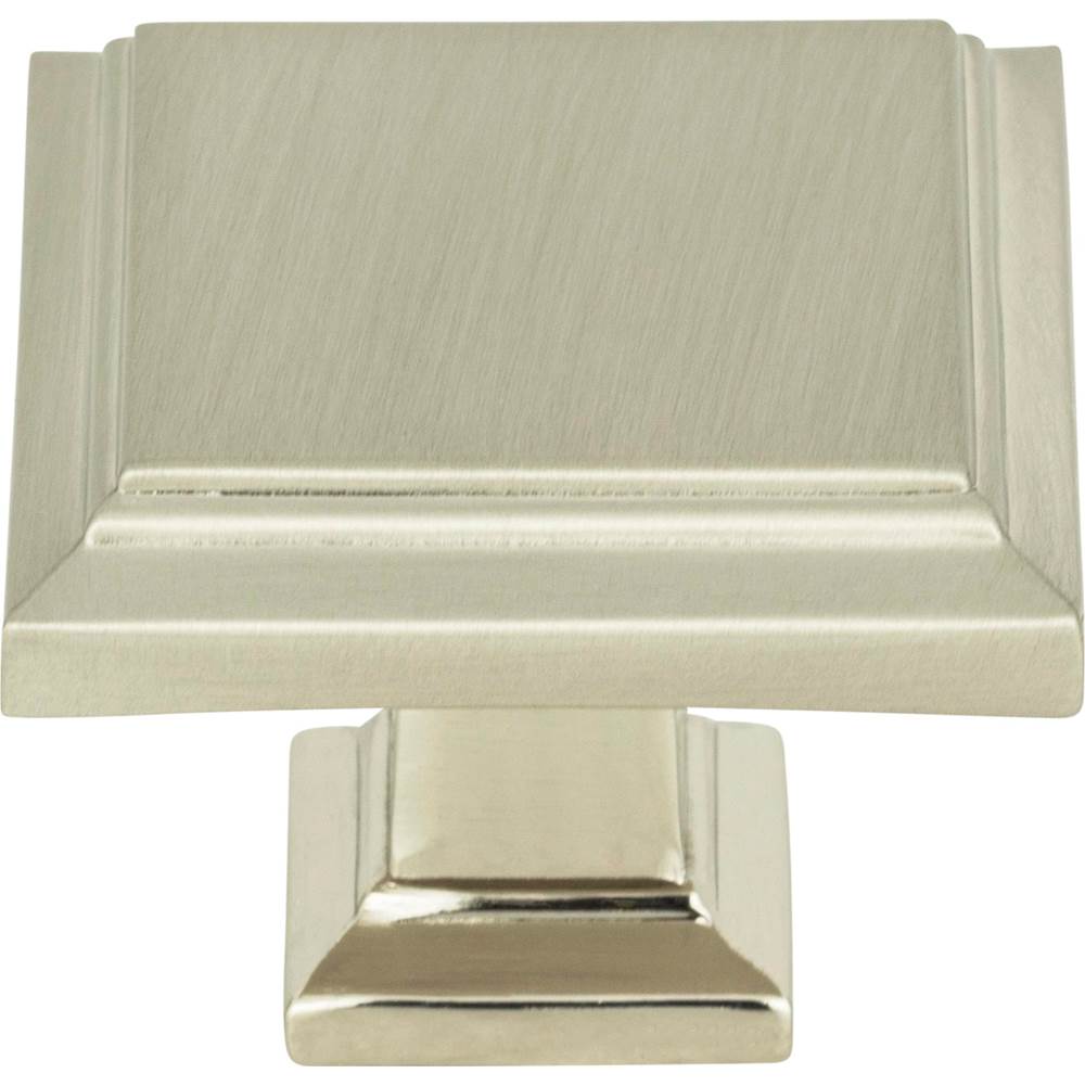 Atlas - Sutton Place Square Knob 1 1/4 Inch Brushed Nickel - Brushed Nickel