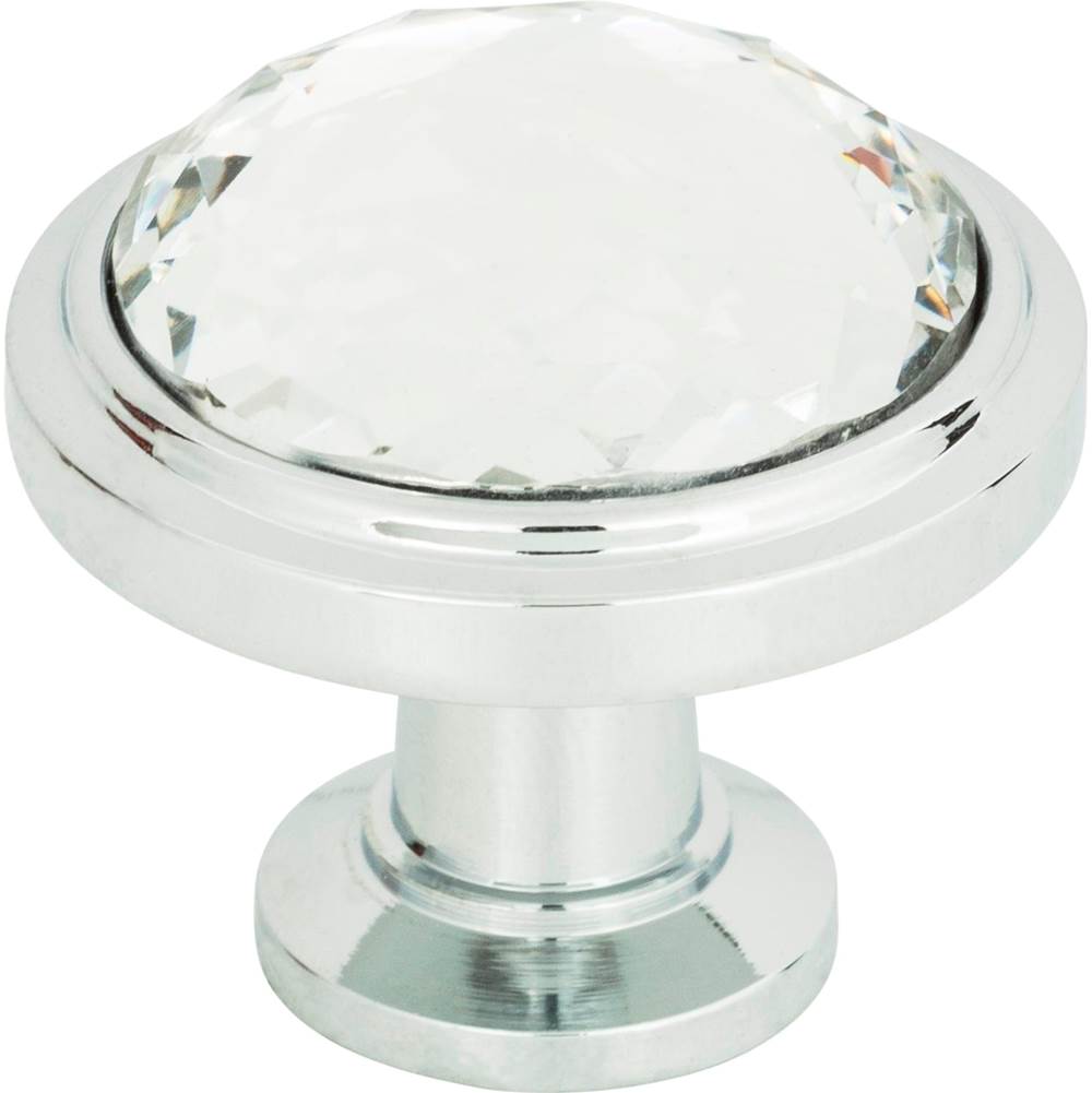 Atlas - Legacy Crystal Round Knob 1 5/16 Inch Polished Chrome - Polished Chrome