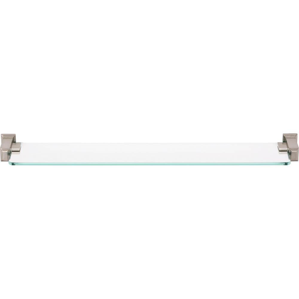 Atlas - Sutton Place Bath Glass Shelf 24 Inches Brushed Nickel - Brushed Nickel