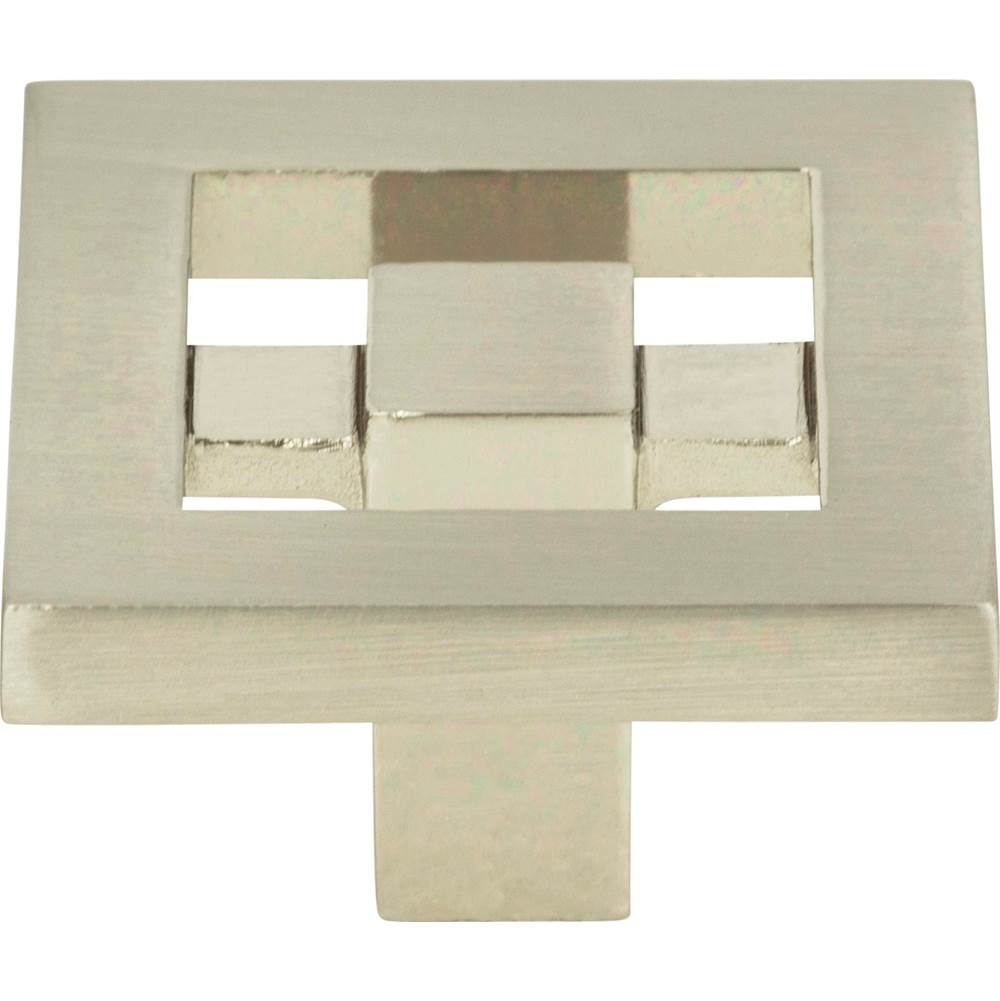 Atlas - Nobu Square Knob 1 3/8 Inch Brushed Nickel - Brushed Nickel