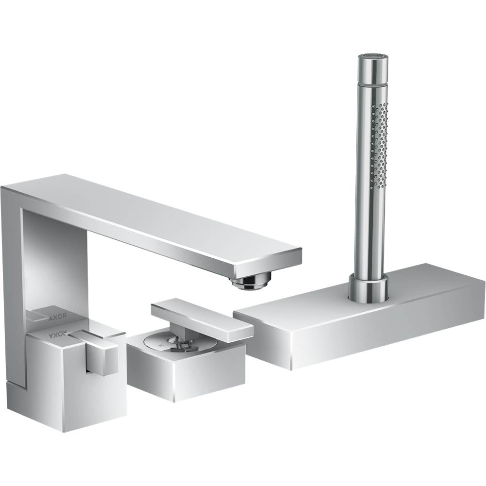 Axor - Edge 3-Hole Roman Tub Set Trim with 1.75 GPM Handshower in Chrome - Chrome