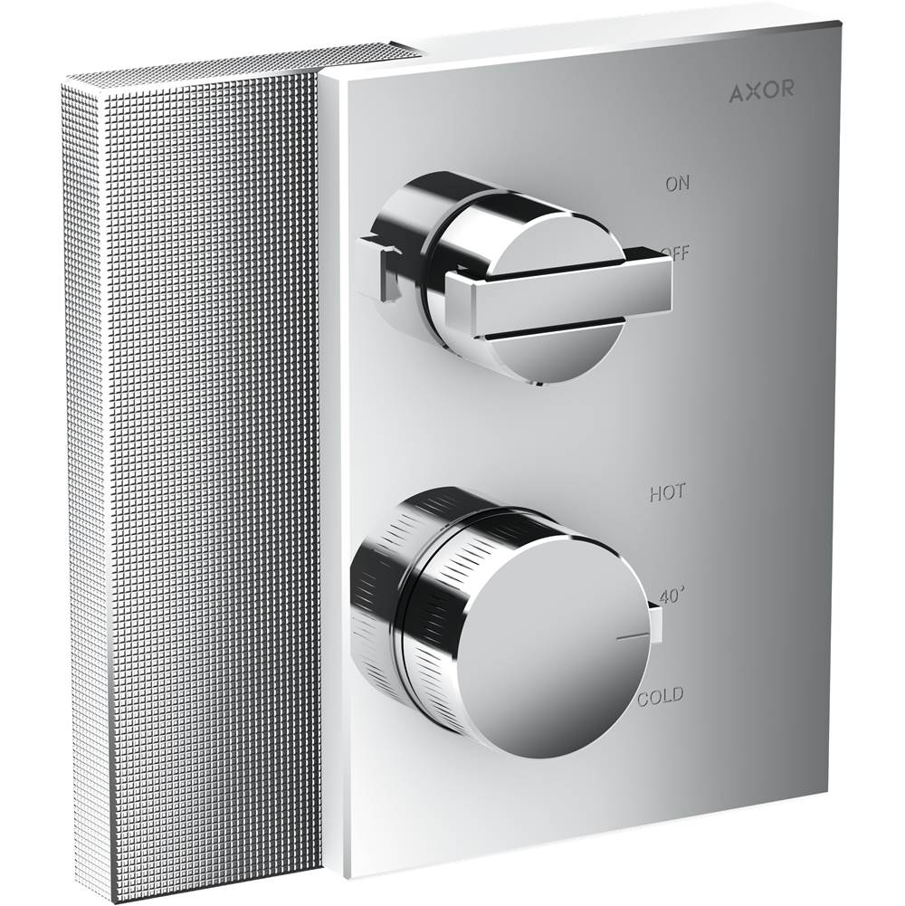 Axor - AXOR Edge Thermostatic Trim with Volume Control - Diamond Cut in Chrome - Chrome