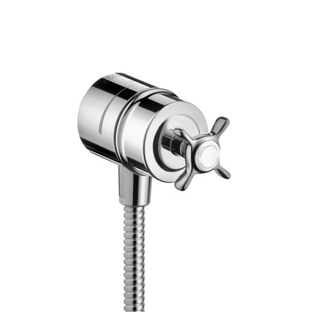 Axor - AXOR Montreux Wall Outlet with Check Valves and Volume Control, Cross Handle in Chrome - Chrome