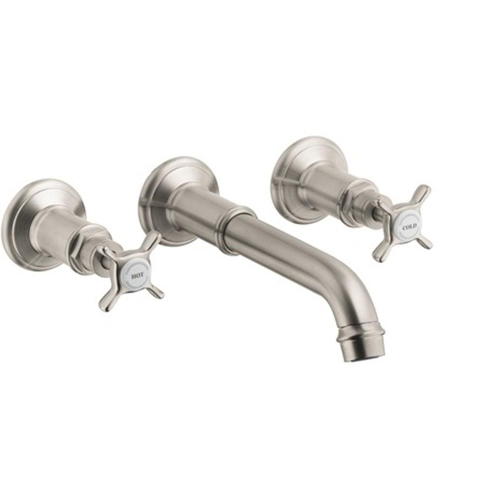 Axor - AXOR Montreux Wall-Mounted Widespread Faucet Trim with Cross Handles, 1.2 GPM in Brushed Nickel - Brushed Nickel