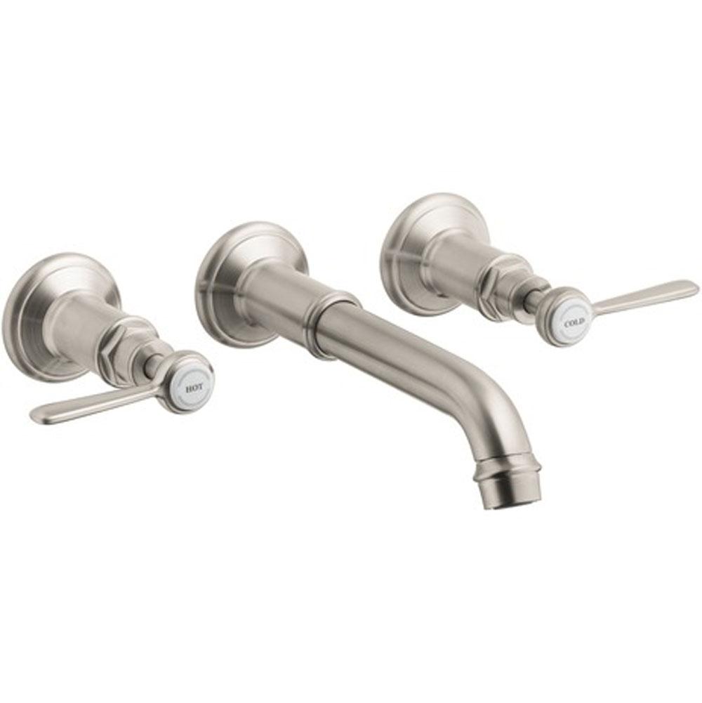 Axor - AXOR Montreux Wall-Mounted Widespread Faucet Trim with Lever Handles, 1.2 GPM in Brushed Nickel - Brushed Nickel