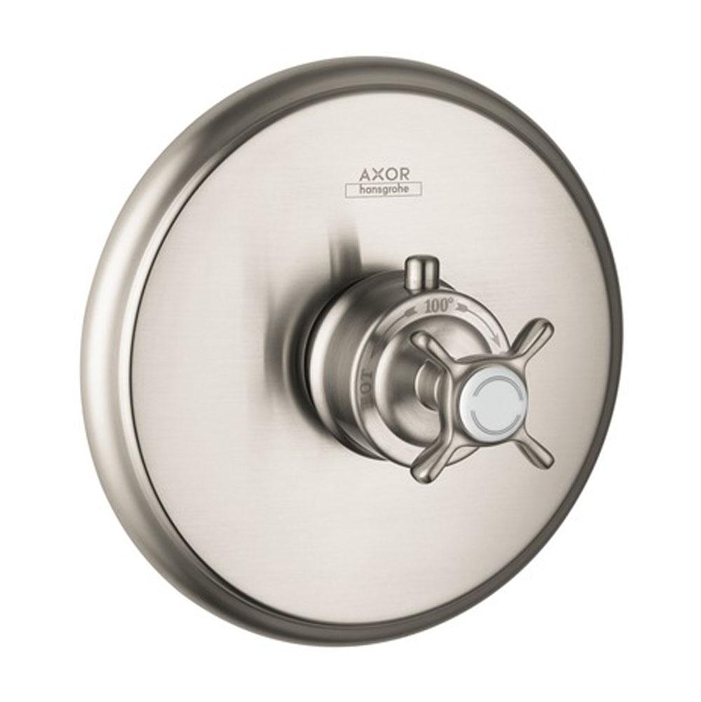 Axor - AXOR Montreux Thermostatic Trim with Cross Handle in Brushed Nickel - Brushed Nickel