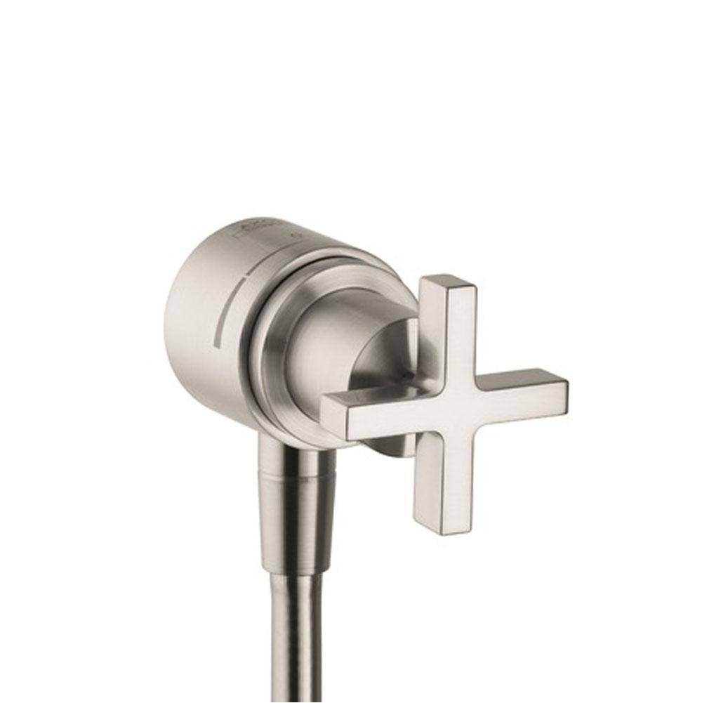 Axor - AXOR Citterio Wall Outlet with Check Valves and Volume Control, Cross-Handle in Brushed Nickel - Brushed Nickel