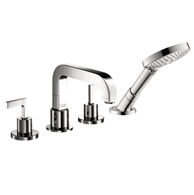 Axor - AXOR Citterio 4-Hole Roman Tub Set Trim with Lever Handles and 1.75 GPM Handshower in Chrome - Chrome