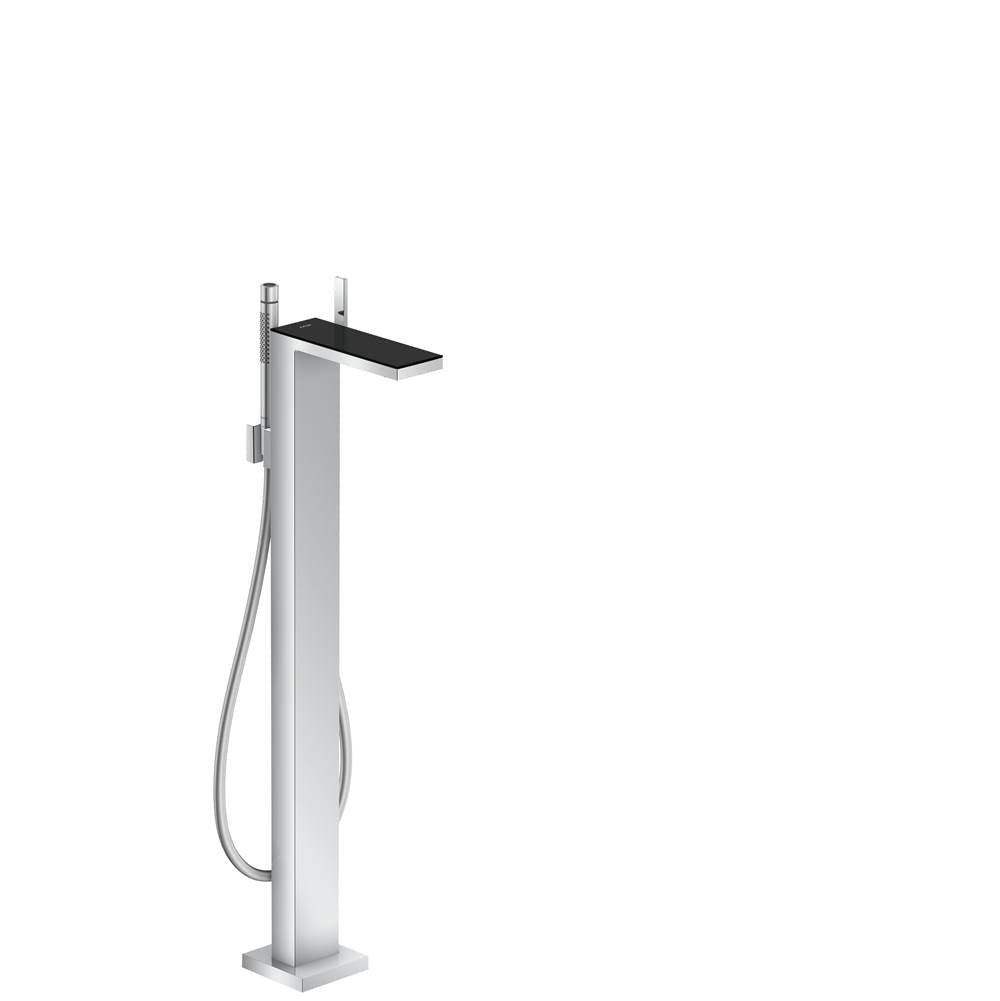 Axor - AXOR MyEdition Freestanding Tub Filler Trim with 1.75 GPM Handshower in Chrome / Black Glass - Chrome / Black Glass
