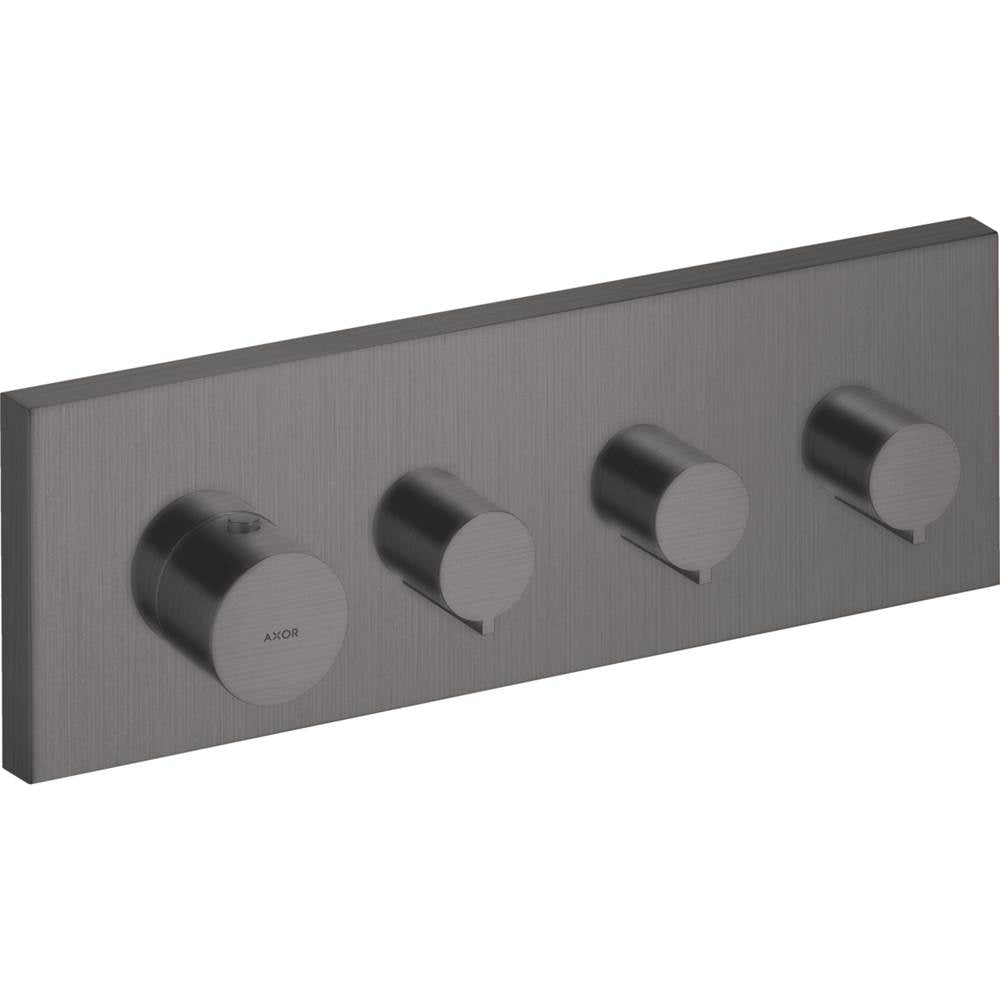 Axor - AXOR ShowerSolutions Thermostatic Module Trim 15'' x 5'' for 3 Functions in Brushed Black Chrome - Brushed Black Chrome