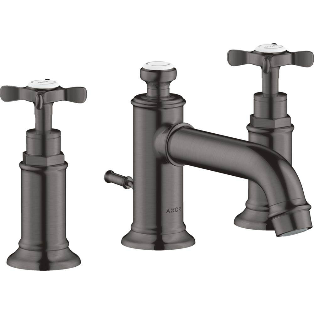 Axor - AXOR Montreux Widespread Faucet 30 with Cross Handles and Pop-Up Drain, 1.2 GPM in Brushed Black Chrome - Brushed Black Chrome