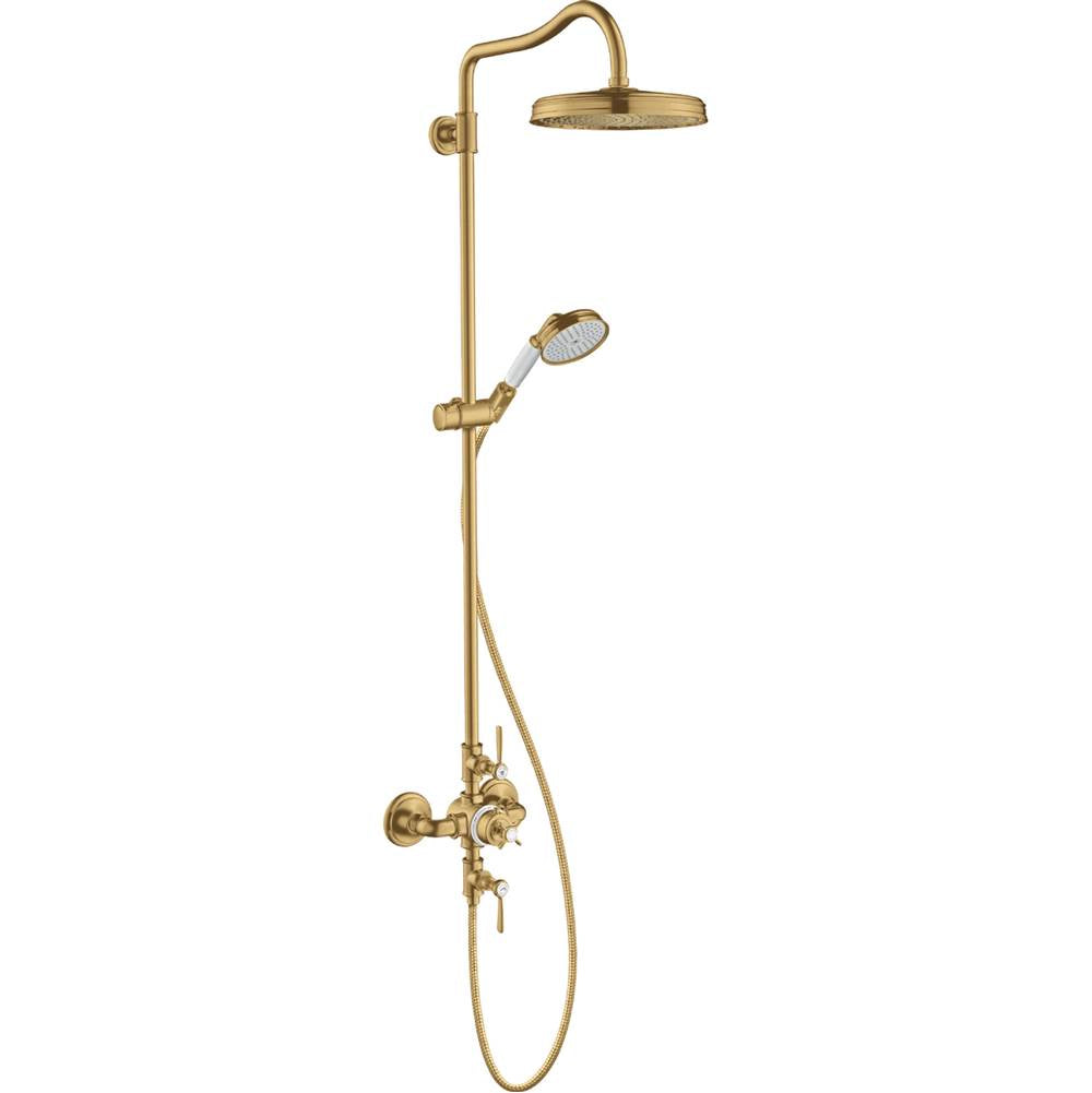 Axor - AXOR Montreux Showerpipe 240 1-Jet, 1.8 GPM in Brushed Gold Optic - Brushed Gold Optic