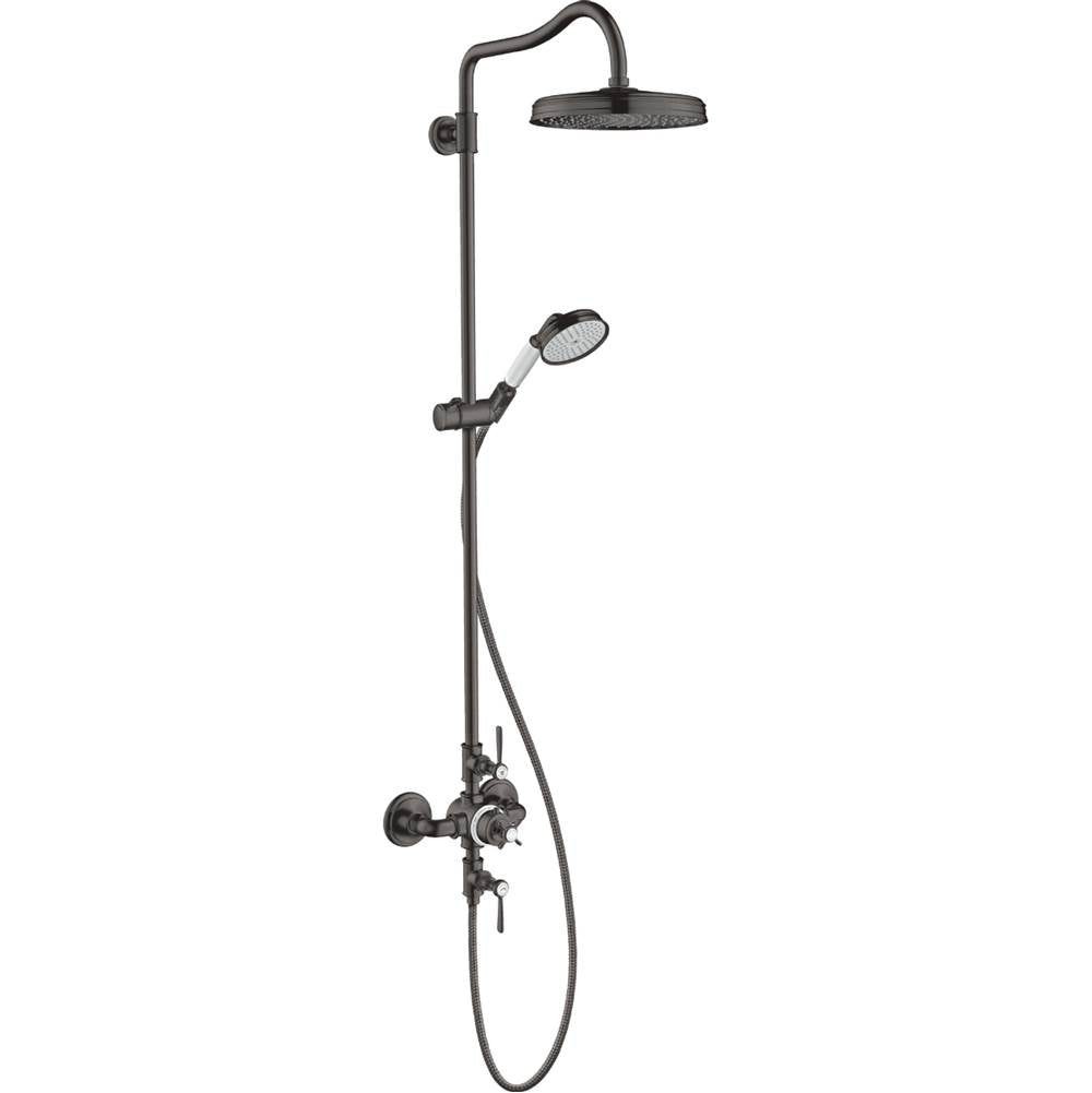 Axor - AXOR Montreux Showerpipe 240 1-Jet, 1.8 GPM in Brushed Black Chrome - Brushed Black Chrome