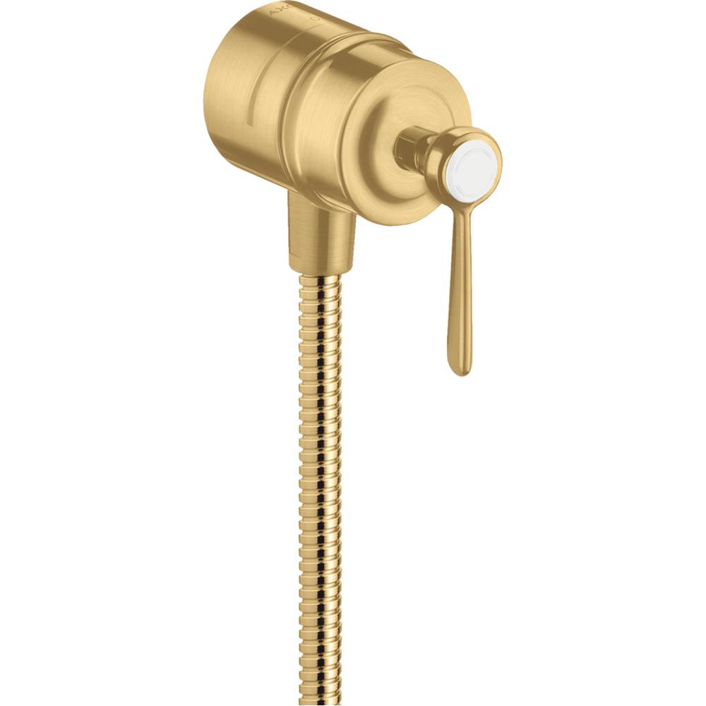 Axor - AXOR Montreux Wall Outlet with Check Valves and Volume Control, Lever Handle in Brushed Gold Optic - Brushed Gold Optic