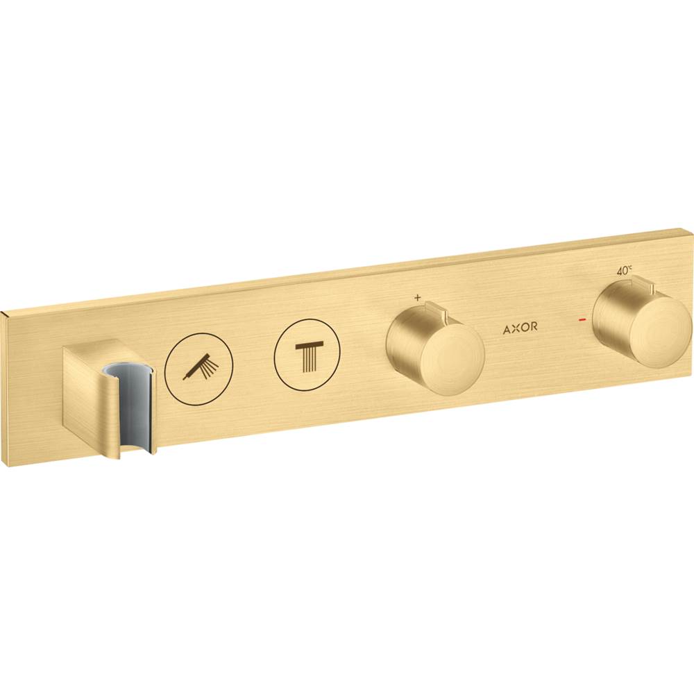 Axor - ShowerSolutions Thermostatic Module Trim Select for 2 Functions in Brushed Gold Optic - Brushed Gold Optic