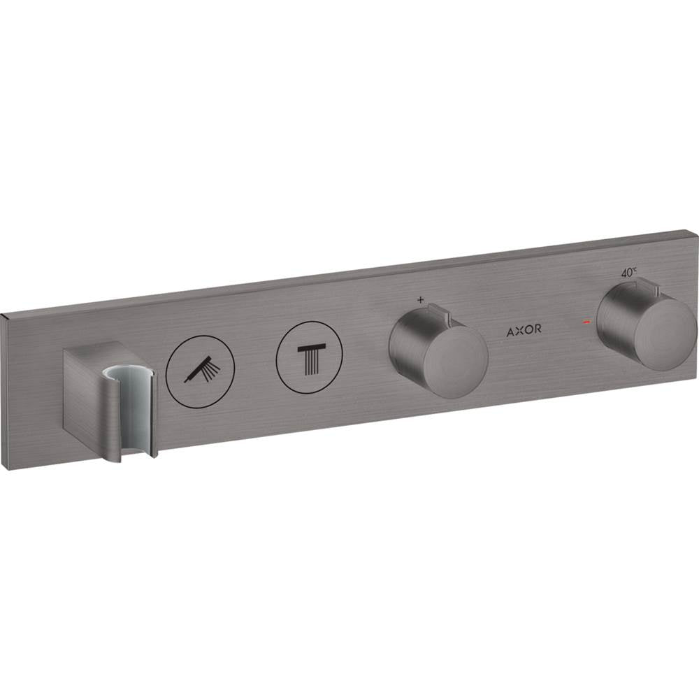 Axor - ShowerSolutions Thermostatic Module Trim Select for 2 Functions in Brushed Black Chrome - Brushed Black Chrome