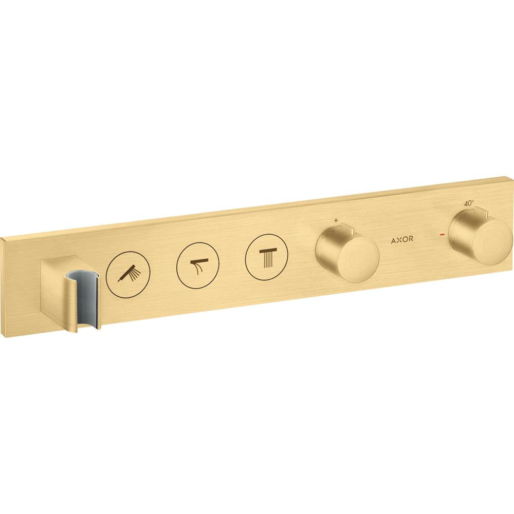 Axor - ShowerSolutions Thermostatic Module Trim Select for 3 Functions in Brushed Gold Optic - Brushed Gold Optic