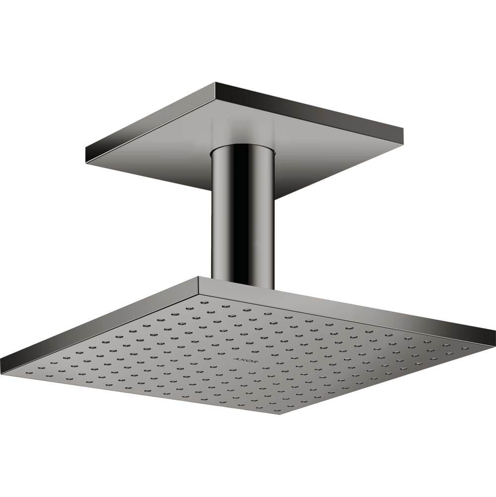 Axor - AXOR ShowerSolutions Showerhead 250 Square 2-Jet Ceiling Connection, 2.5 GPM in Polished Black Chrome - Polished Black Chrome