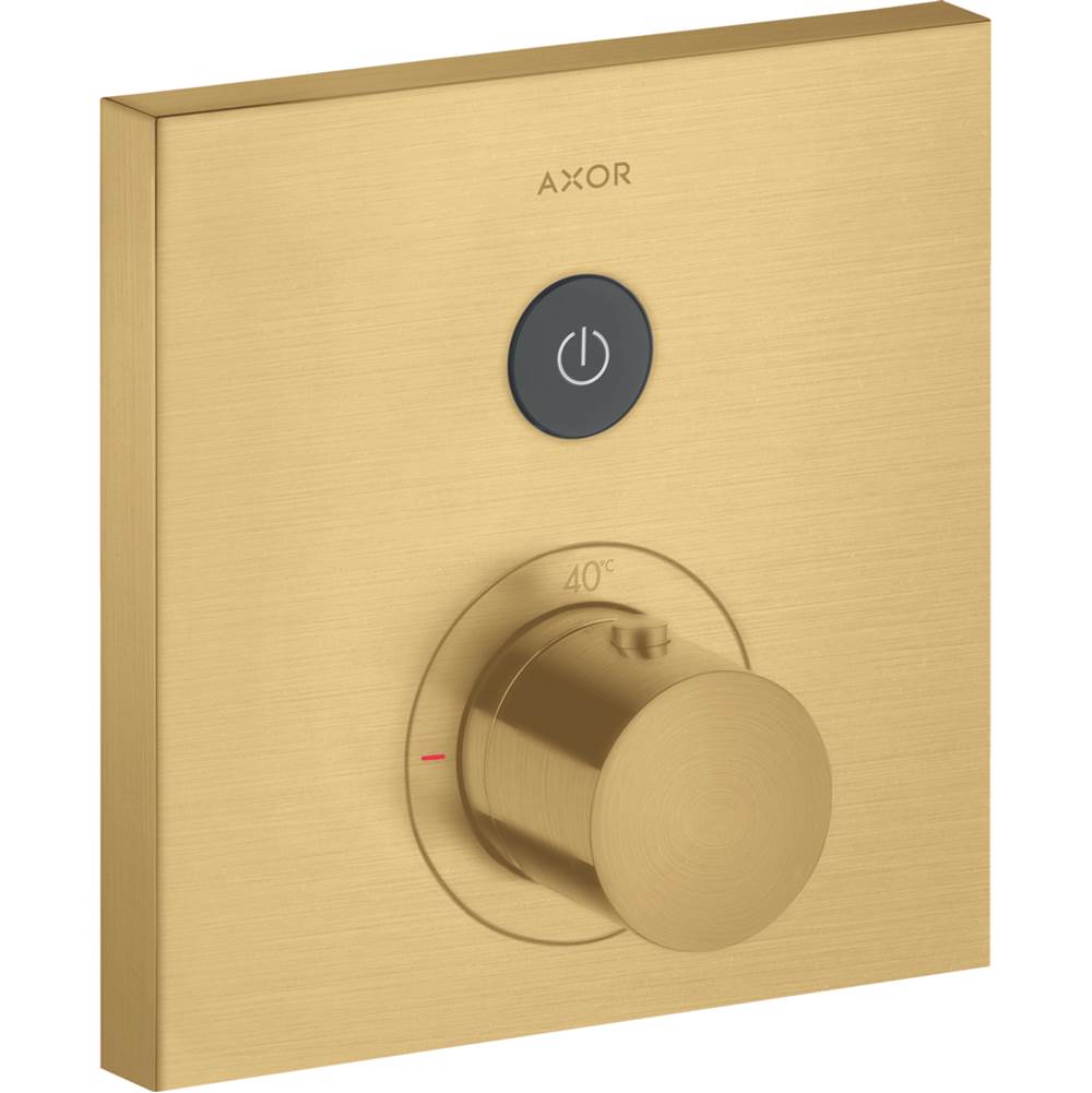 Axor - AXOR ShowerSelect Thermostatic Trim Square for 1 Function in Brushed Gold Optic - Brushed Gold Optic