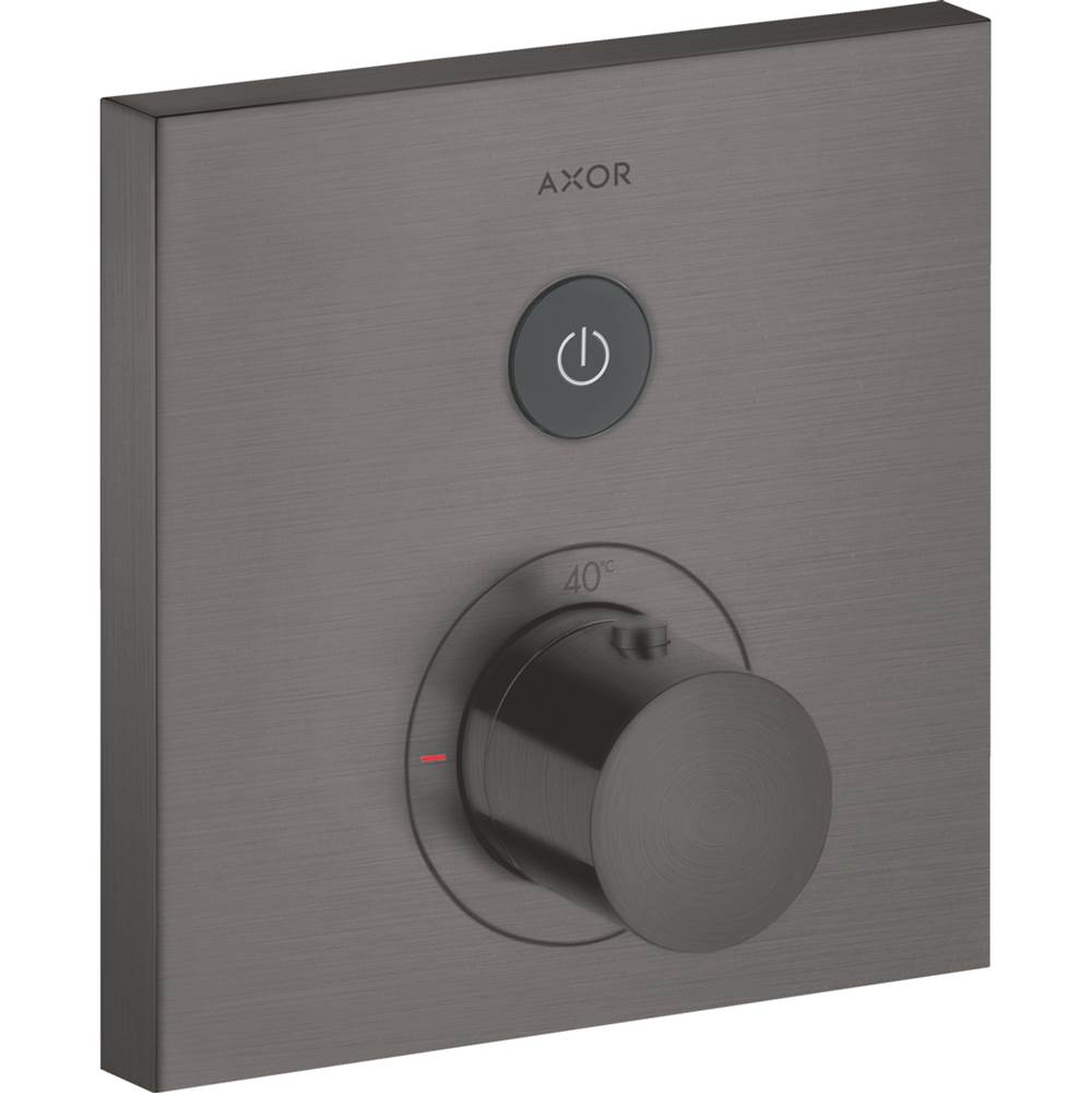 Axor - AXOR ShowerSelect Thermostatic Trim Square for 1 Function in Brushed Black Chrome - Brushed Black Chrome