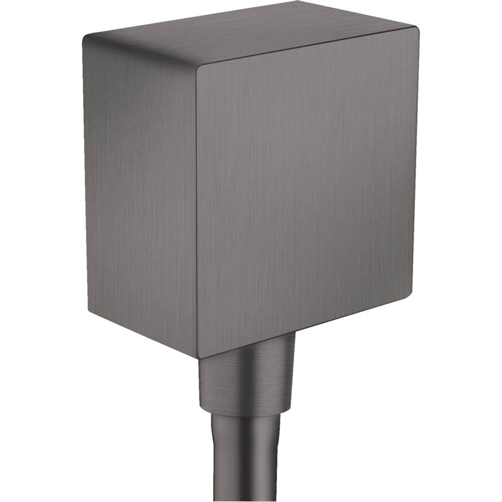 Axor - AXOR ShowerSolutions Wall Outlet Square with Check Valves in Brushed Black Chrome - Brushed Black Chrome