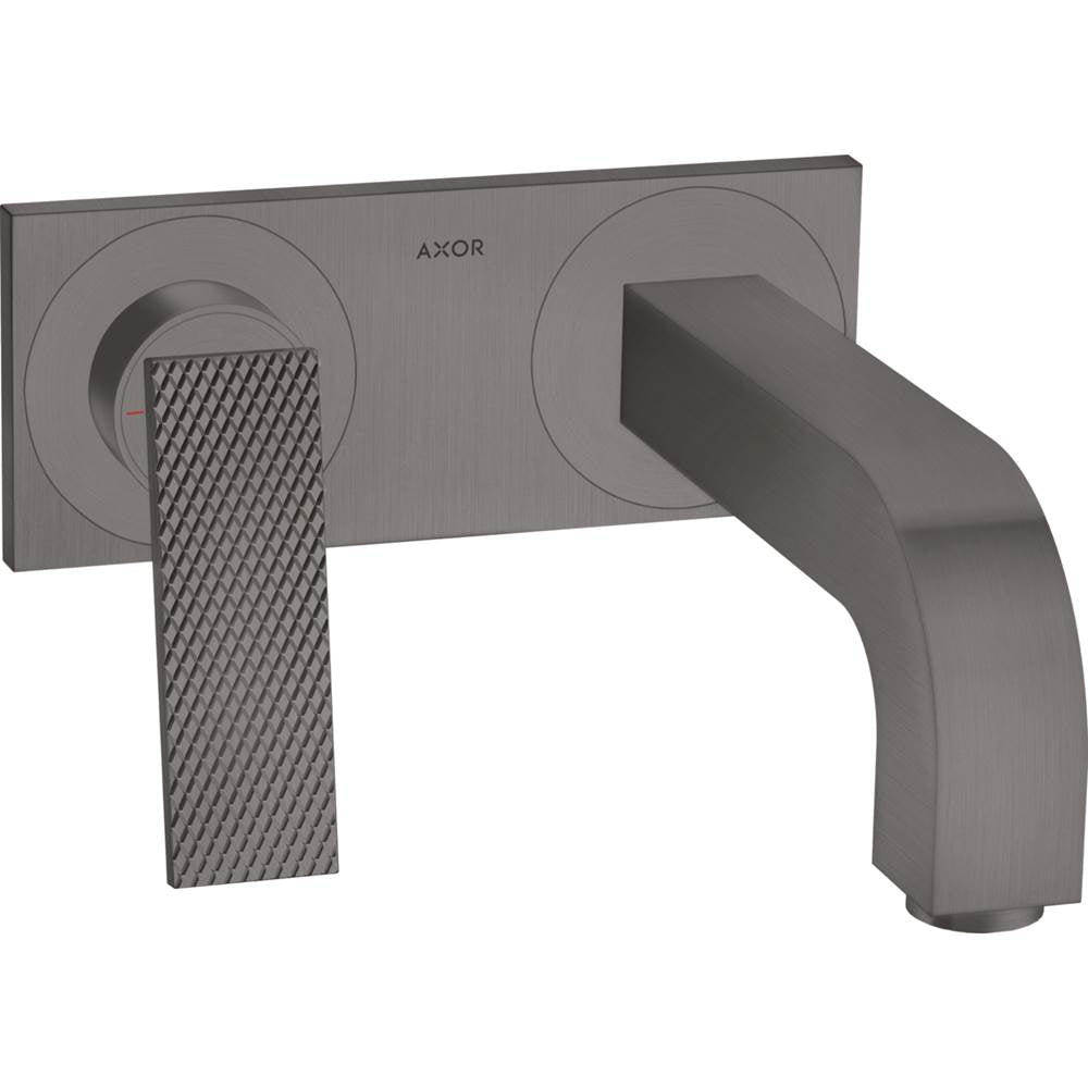 Axor - AXOR Citterio Wall-Mounted Single-Handle Faucet Trim with Base Plate- Rhombic Cut, 1.2 GPM in Brushed Black Chrome - Brushed Black Chrome