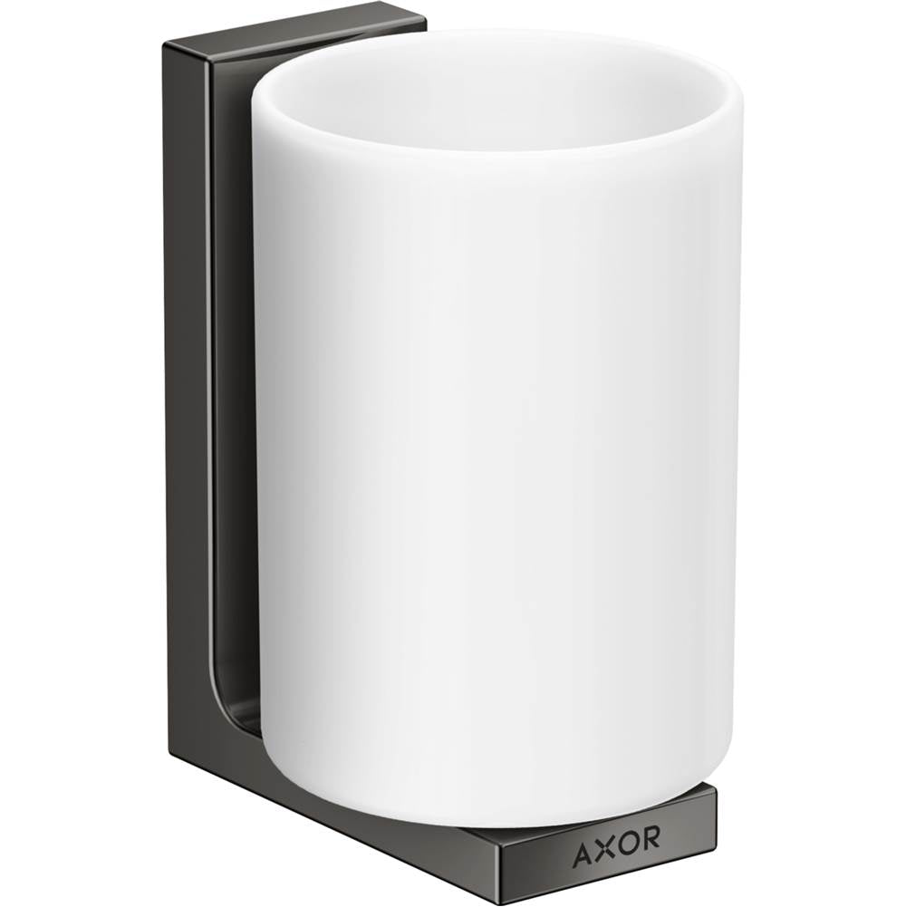 Axor - AXOR Universal Rectangular Toothbrush Tumbler in Polished Black Chrome - Polished Black Chrome