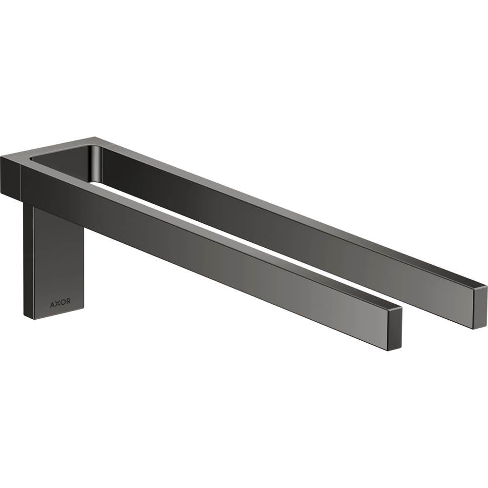 Axor - AXOR Universal Rectangular Towel Holder Twin-Handle in Polished Black Chrome - Polished Black Chrome