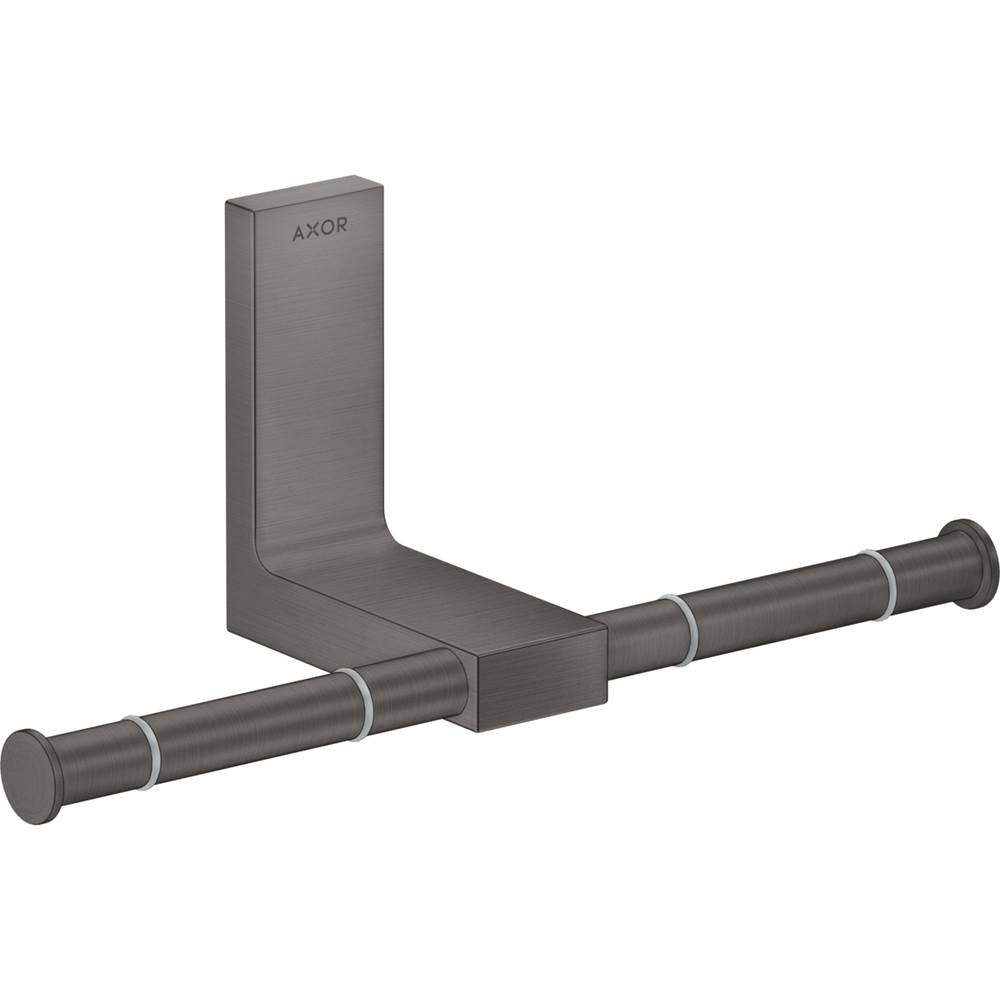 Axor - AXOR Universal Rectangular Toilet Paper Holder Double in Brushed Black Chrome - Brushed Black Chrome
